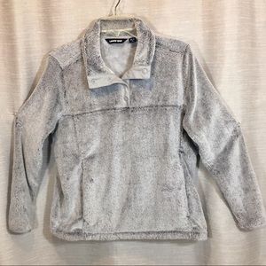Lands End pullover faux fur sweatshirt women XL/P